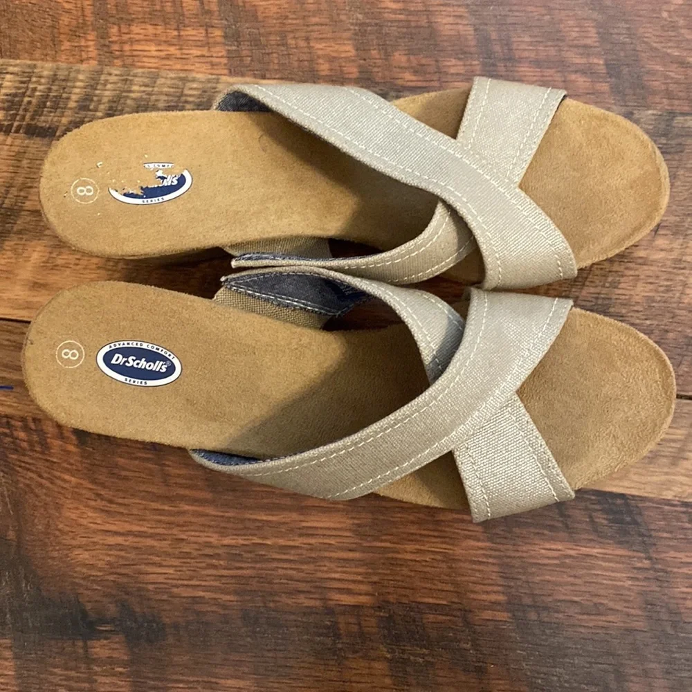 Dr. Scholl's Beige/Tan Wedge Sandals